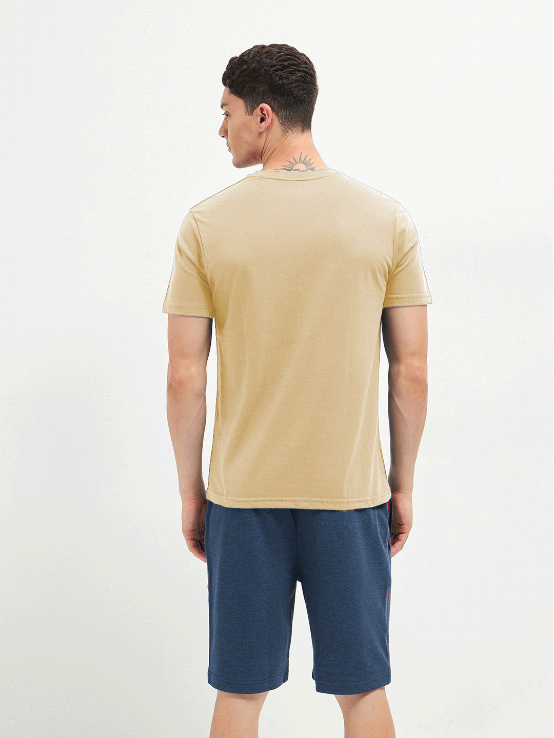 Motto Round Neck Beige