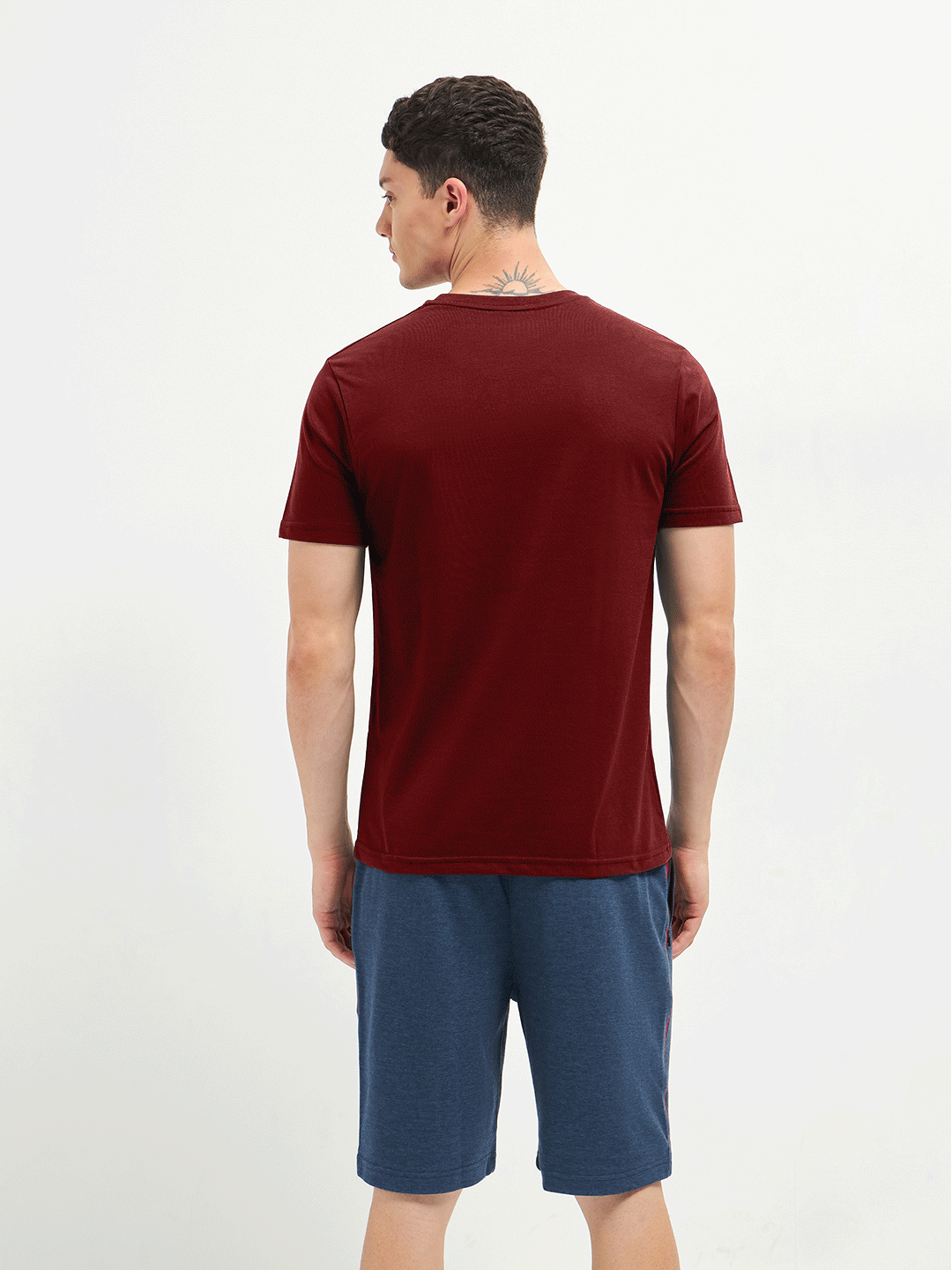 Motto Round Neck Burgundy