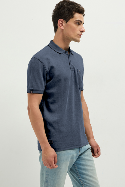 Ferro Dual-Tone Polo Ash Grey