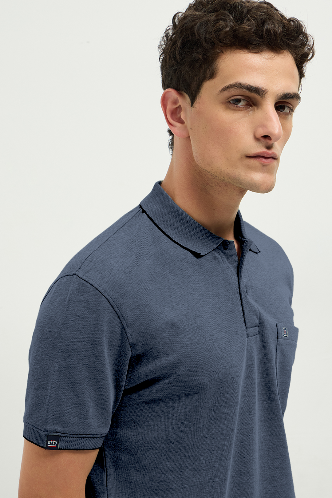 Ferro Dual-Tone Polo Ash Grey