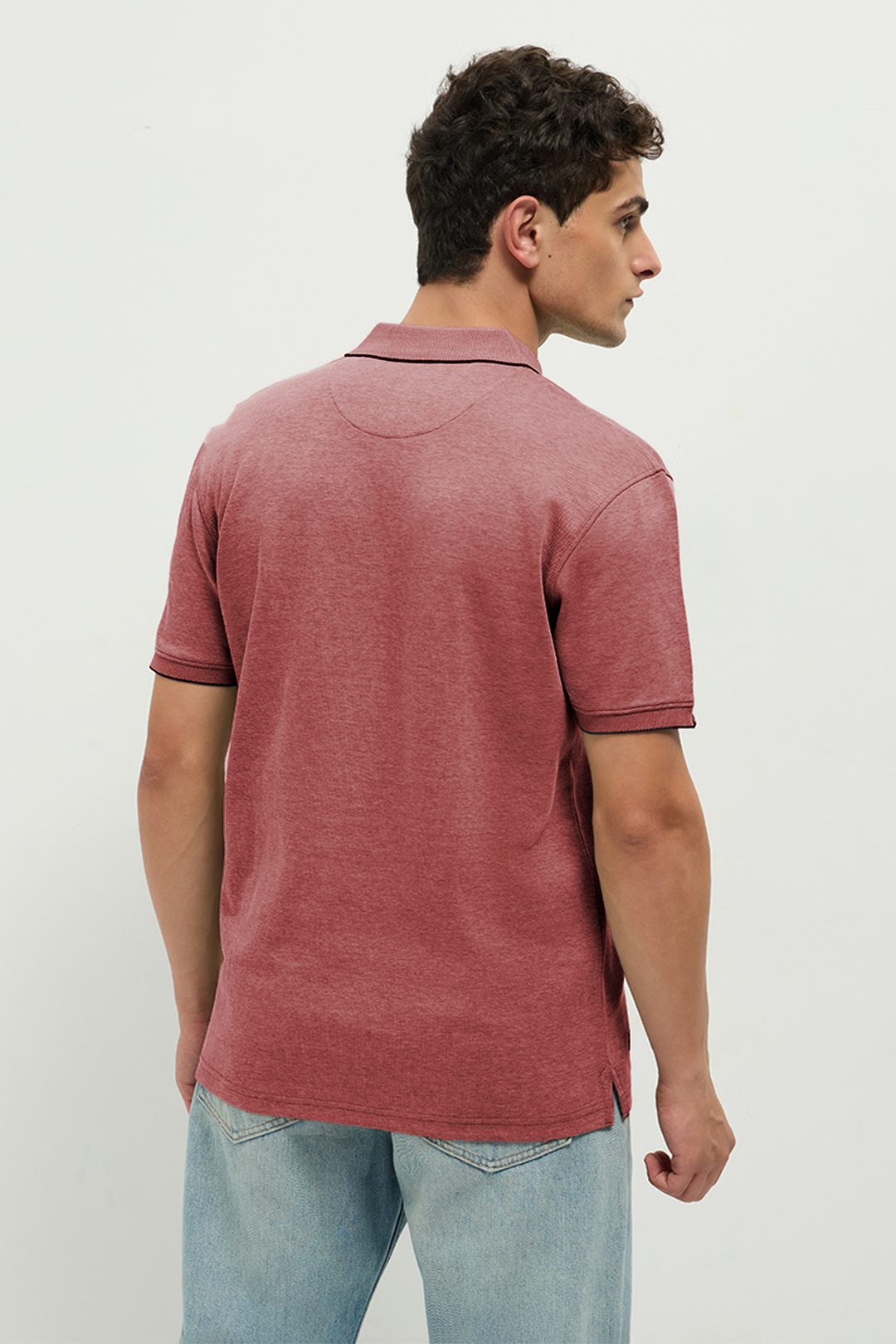 Ferro Dual-Tone Polo Pinkish Grey
