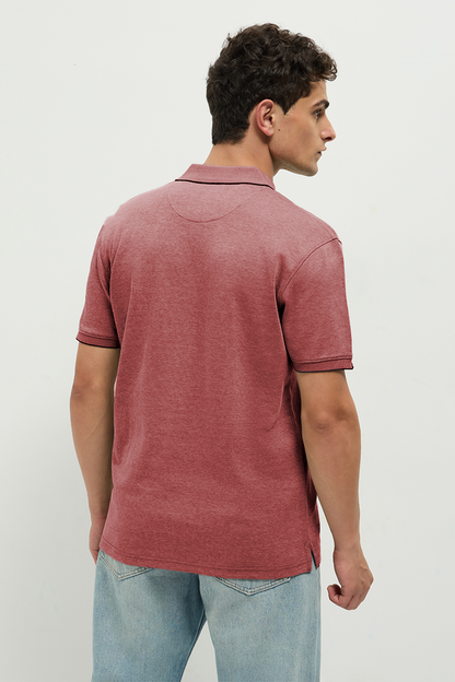 Ferro Dual-Tone Polo Pinkish Grey