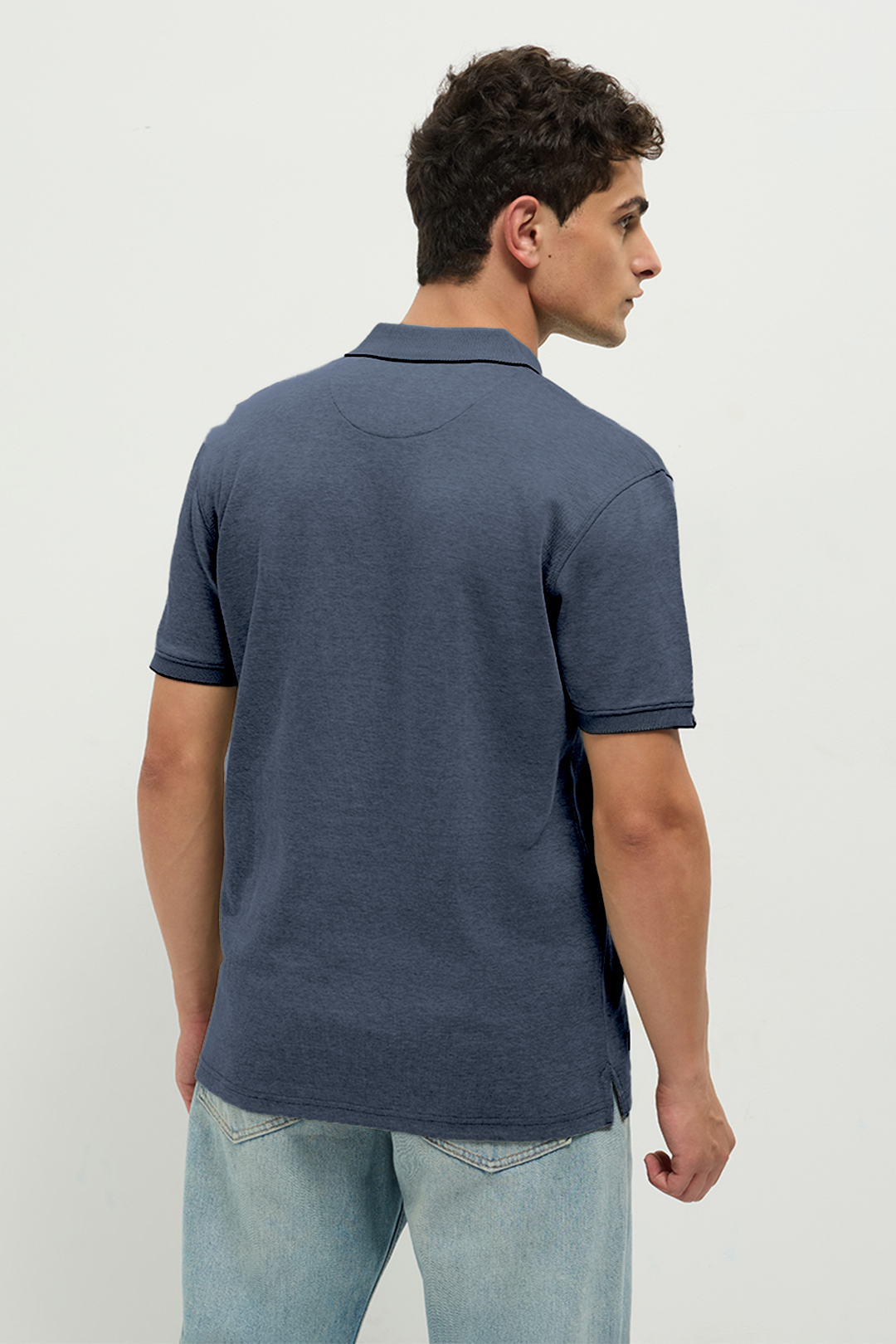 Ferro Dual-Tone Polo Ash Grey