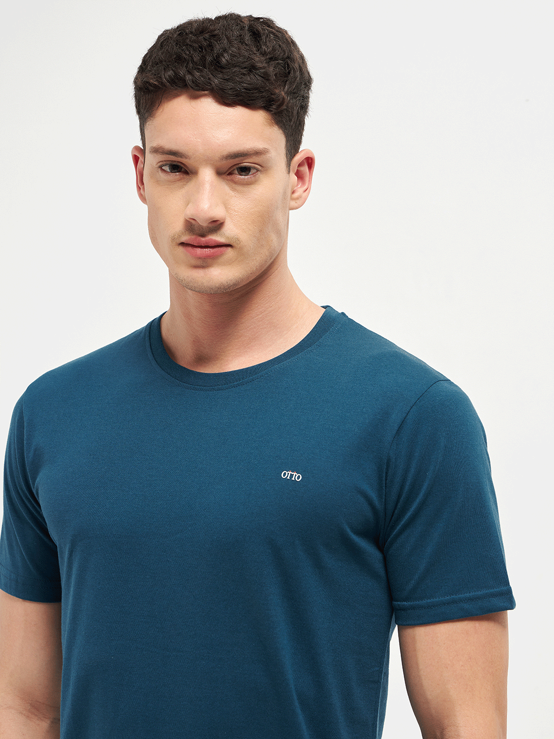 Motto Round Neck Blue