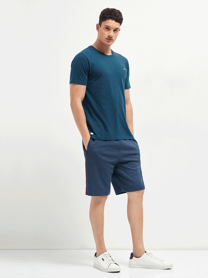 Motto Round Neck Blue