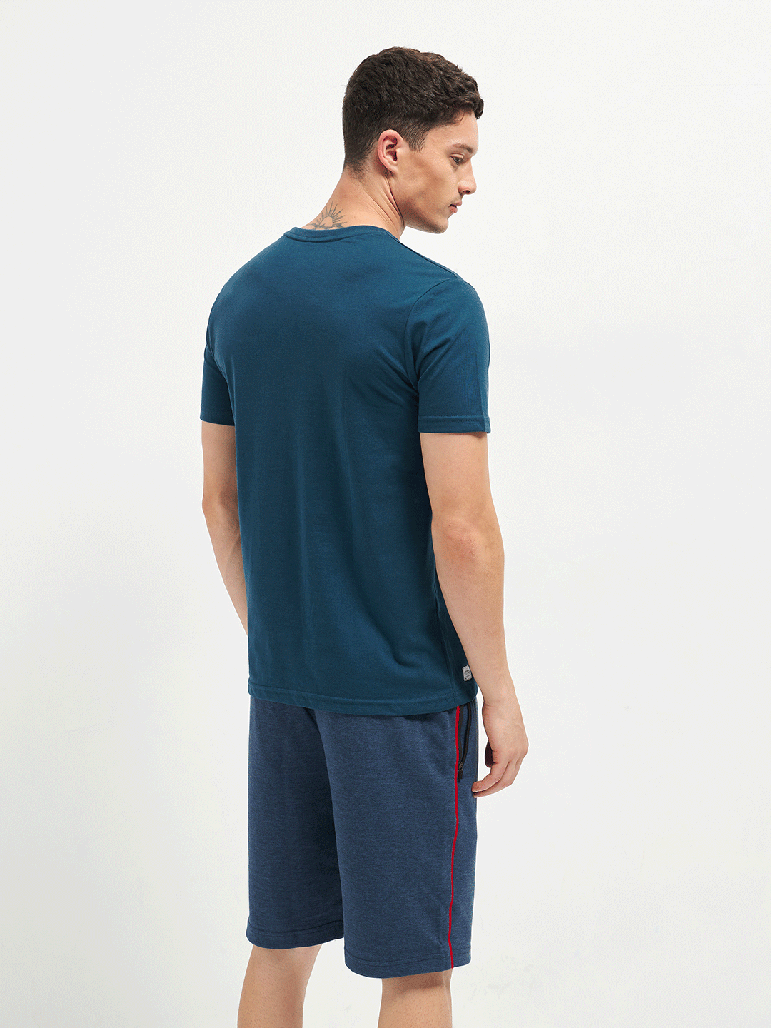 Motto Round Neck Blue