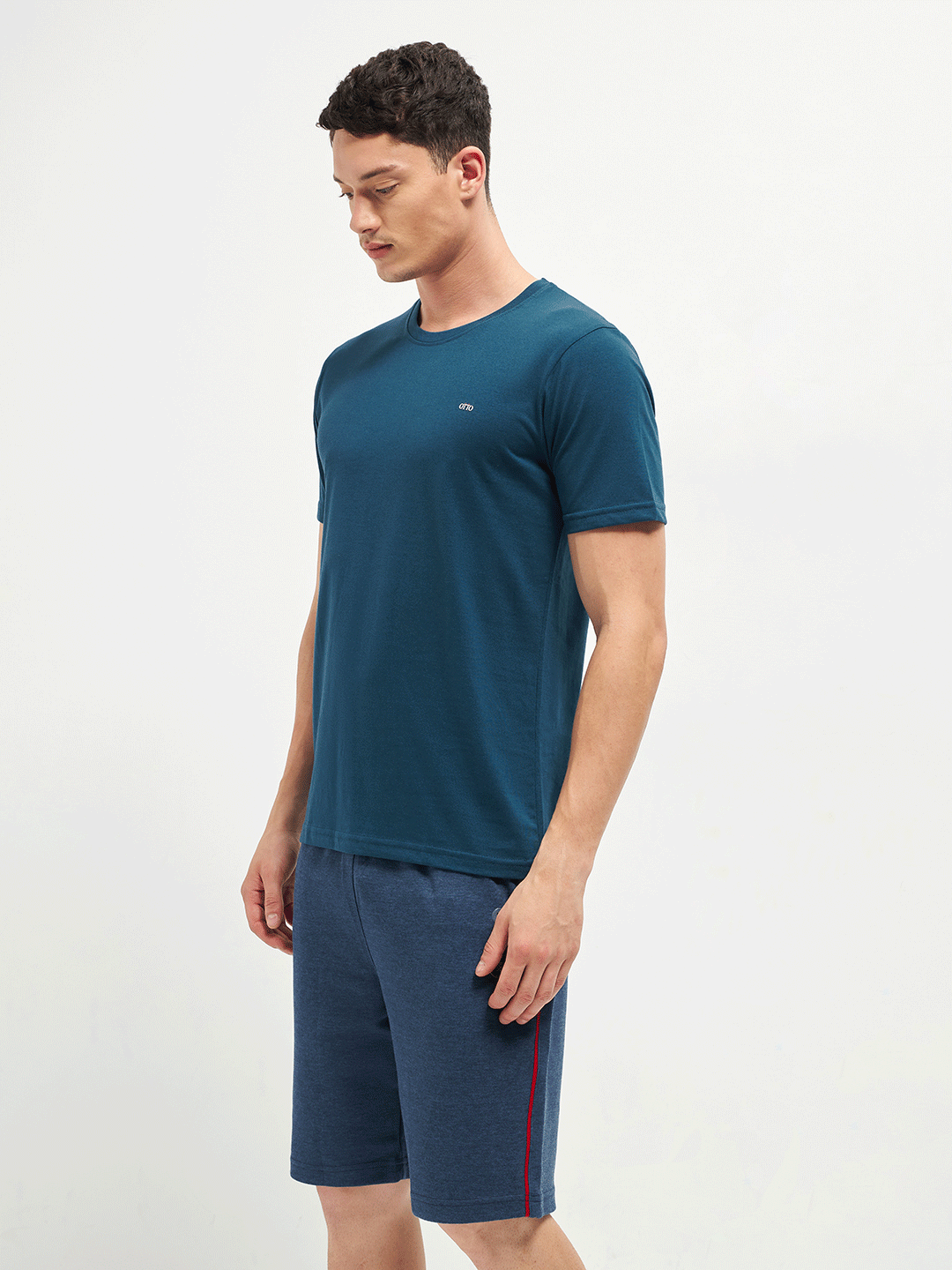 Motto Round Neck Blue
