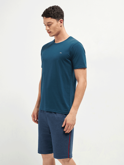 Motto Round Neck Blue