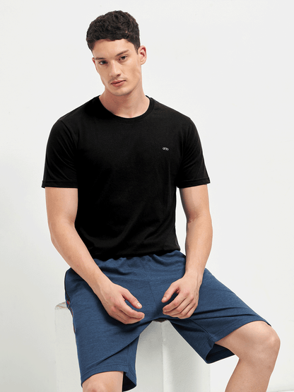 Motto Round Neck Black