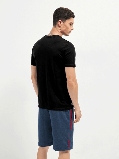 Motto Round Neck Black