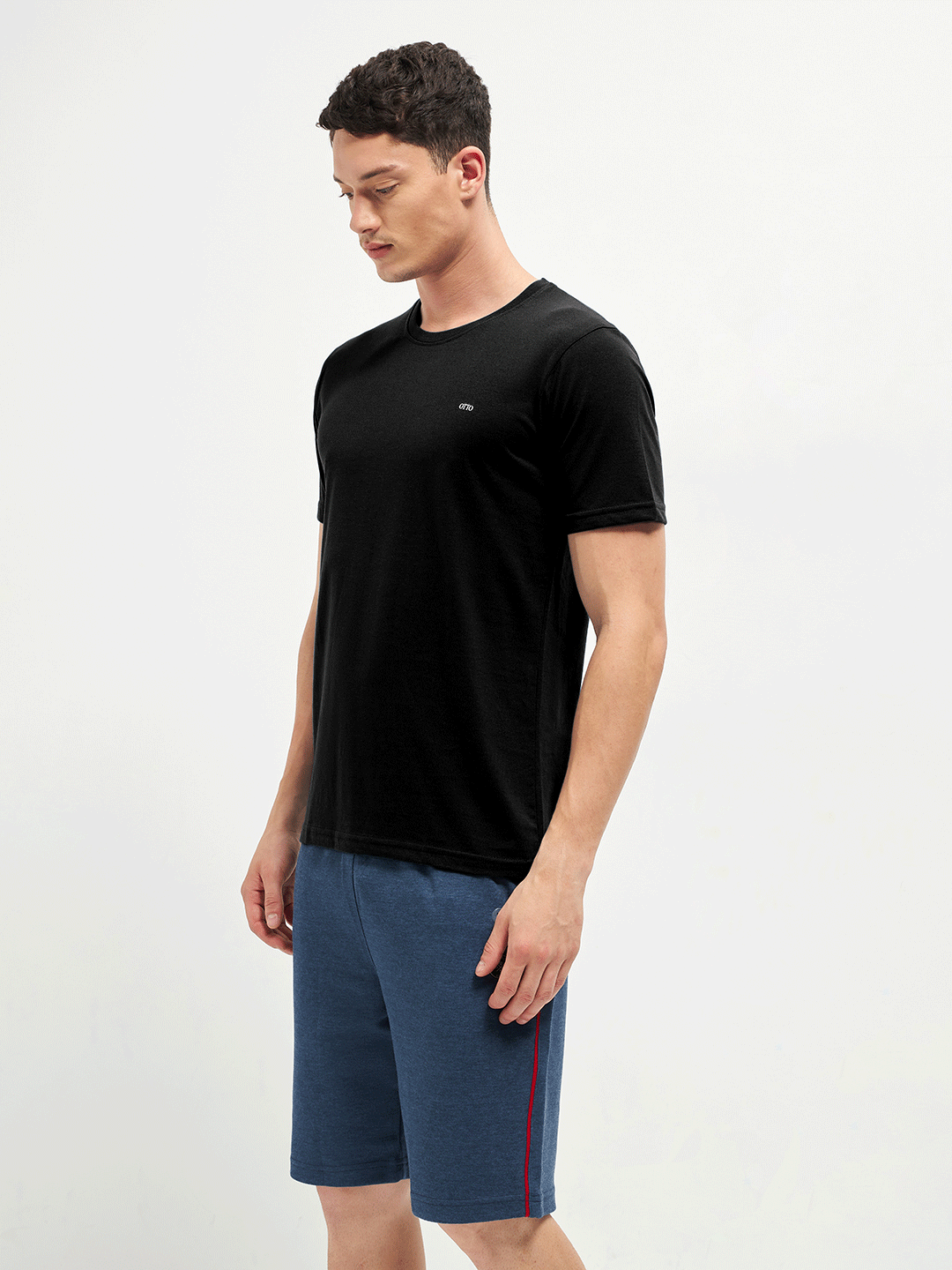 Motto Round Neck Black