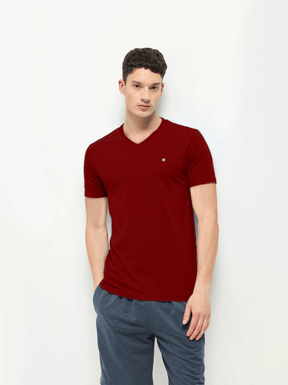 Lotto V-Neck Wine Red