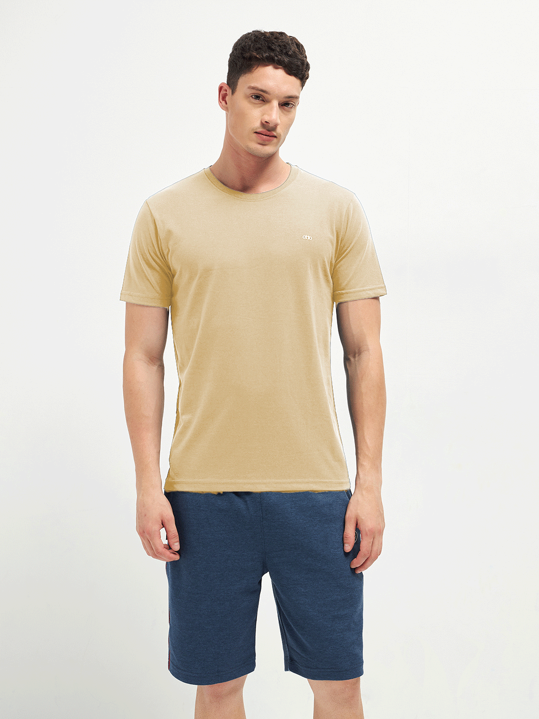 Motto Round Neck Beige