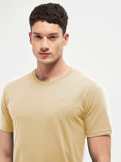 Motto Round Neck Beige