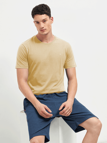 Motto Round Neck Beige