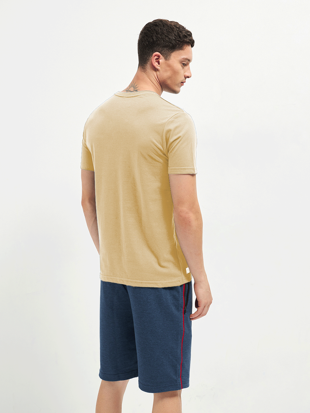 Motto Round Neck Beige