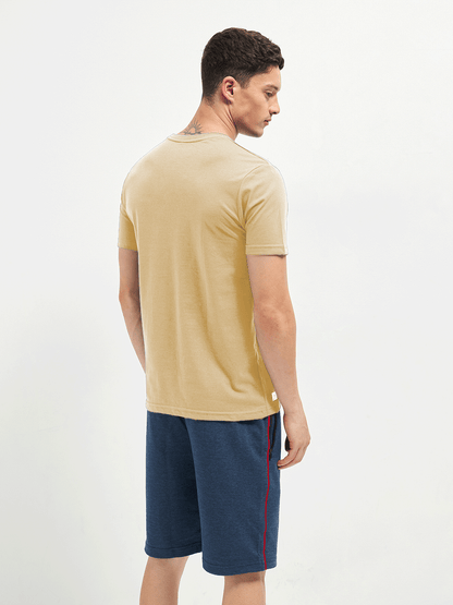 Motto Round Neck Beige