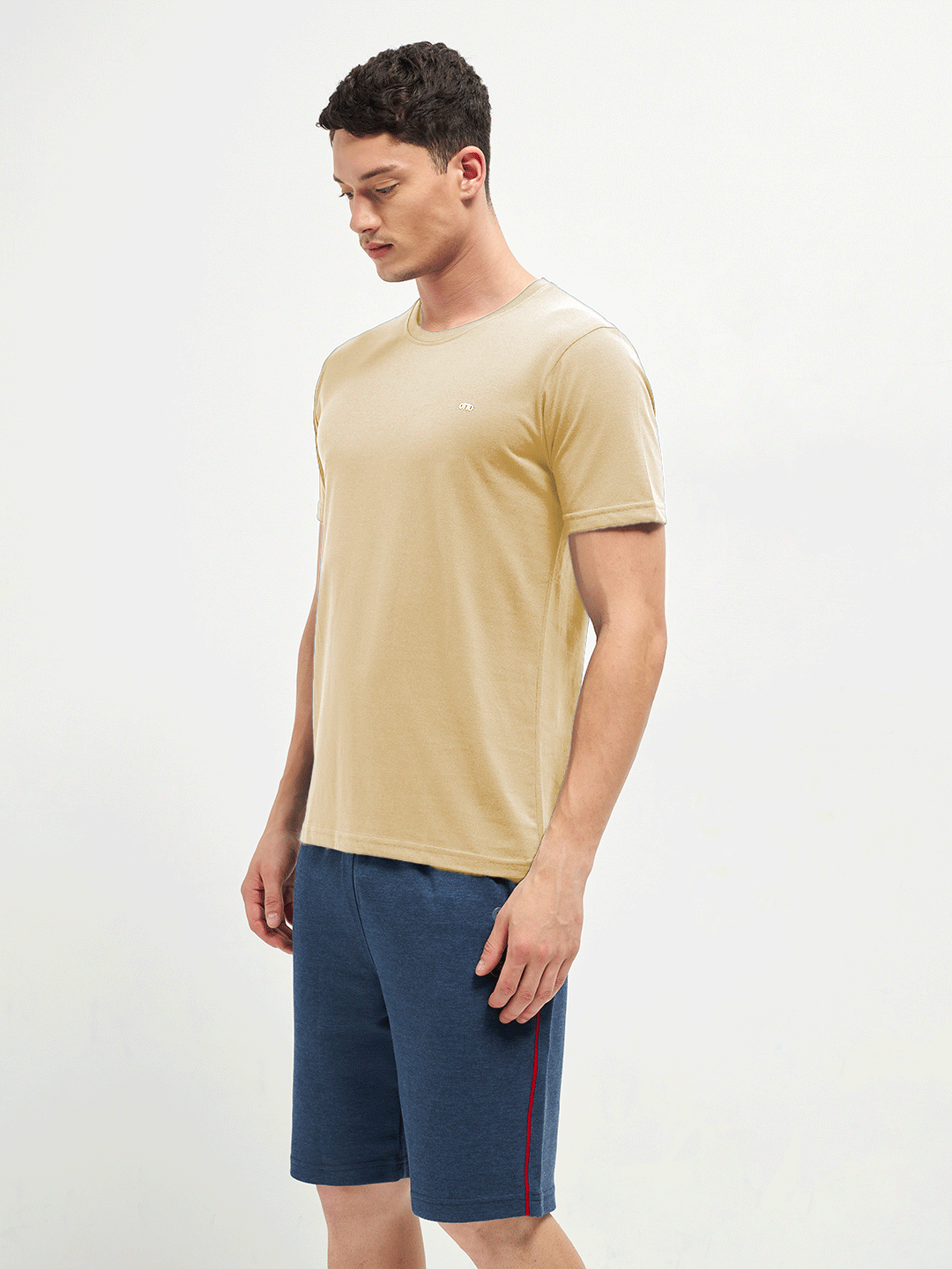 Motto Round Neck Beige