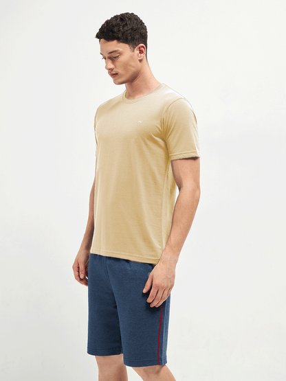 Motto Round Neck Beige