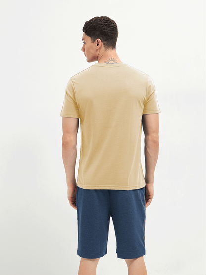 Motto Round Neck Beige