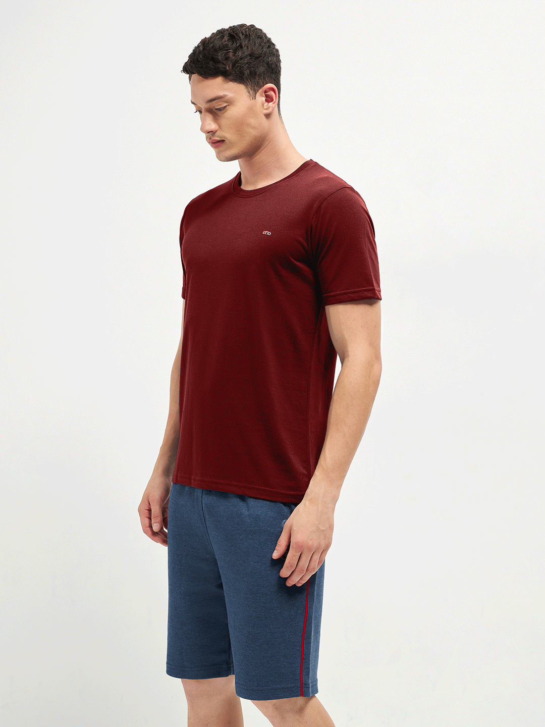 Motto Round Neck Burgundy