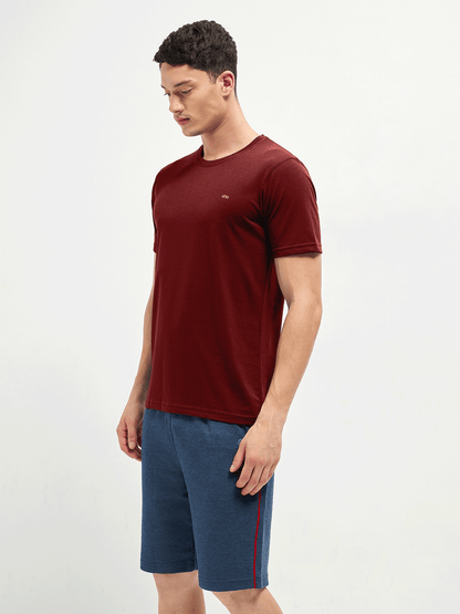 Motto Round Neck Burgundy