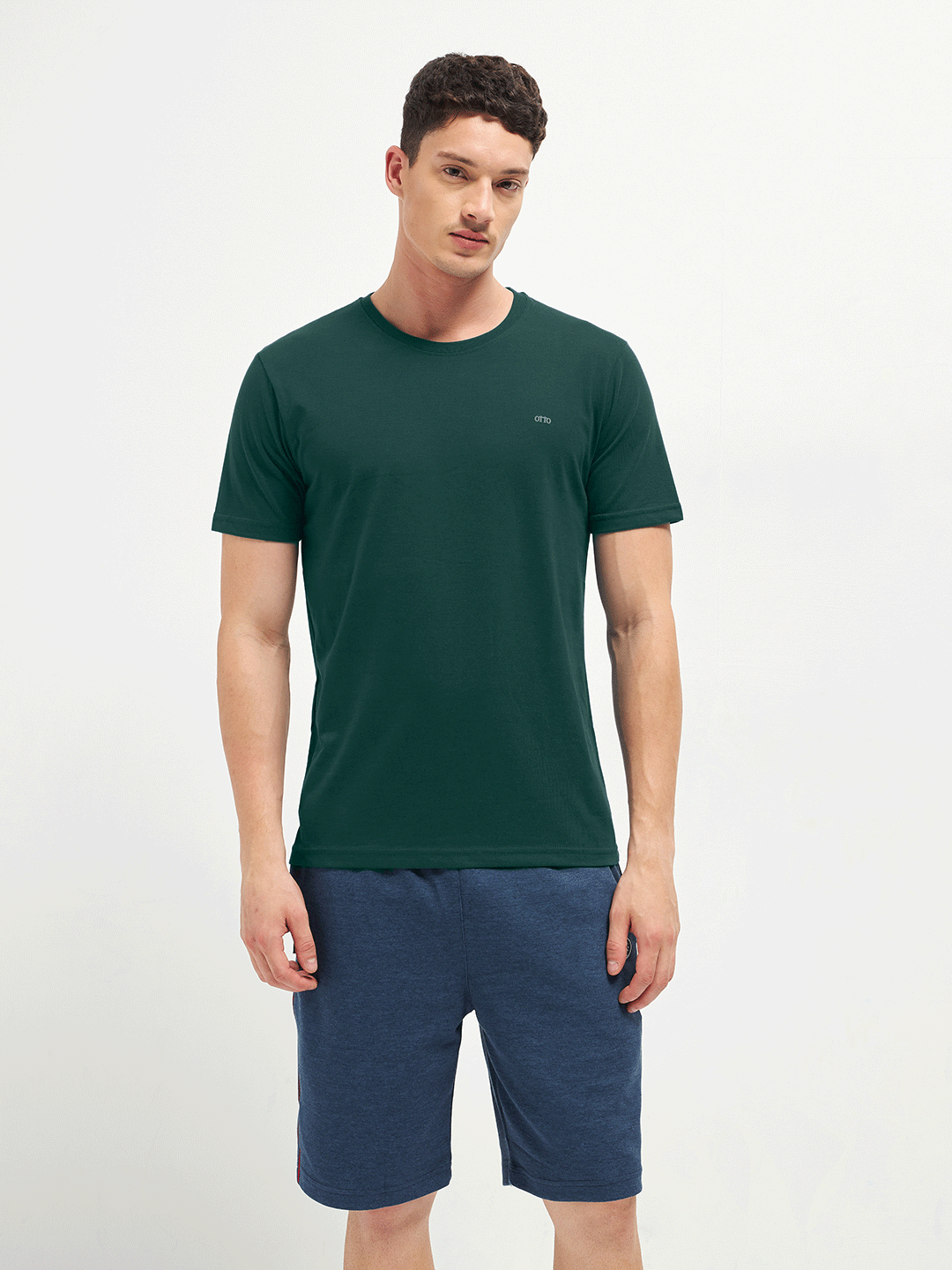 Motto Round Neck Dark Teal