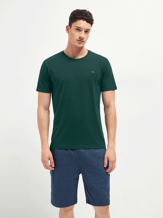 Motto Round Neck Dark Teal