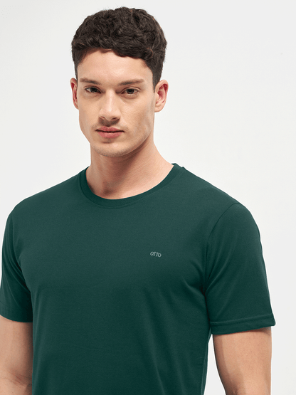Motto Round Neck Dark Teal