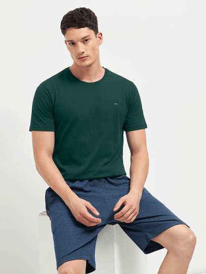 Motto Round Neck Dark Teal