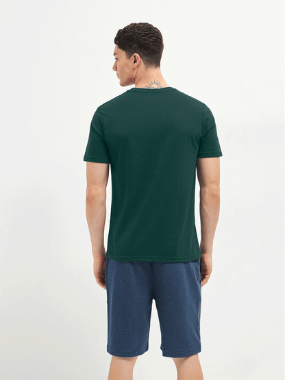 Motto Round Neck Dark Teal