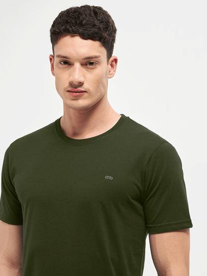 Motto Round Neck Olive