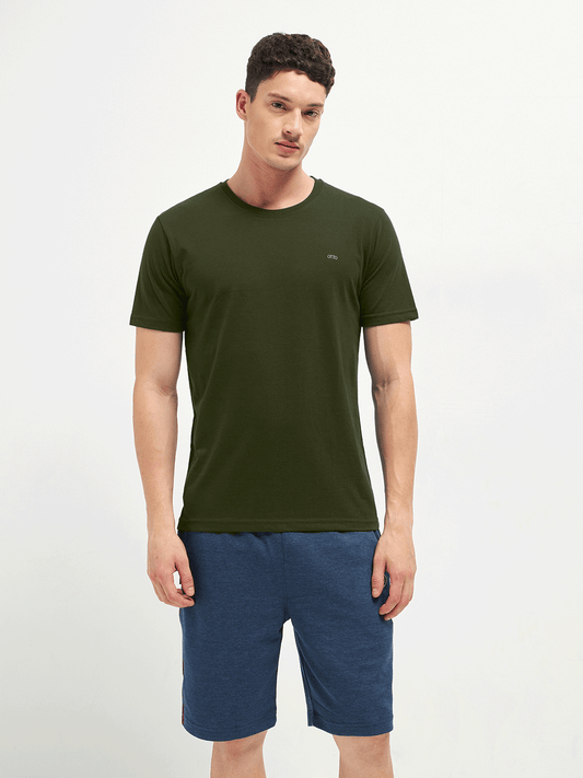 Motto Round Neck Olive