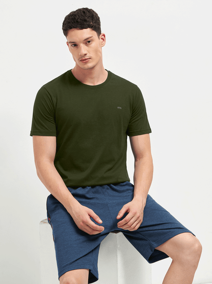 Motto Round Neck Olive