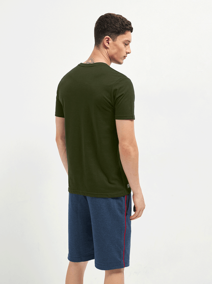 Motto Round Neck Olive