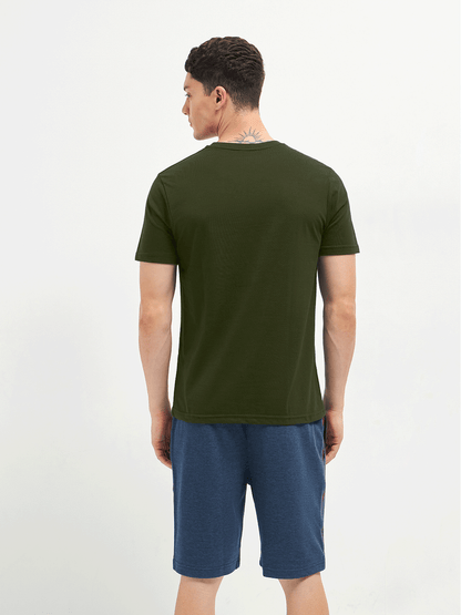 Motto Round Neck Olive