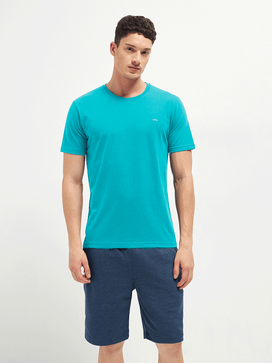 Motto Round Neck Sea Green