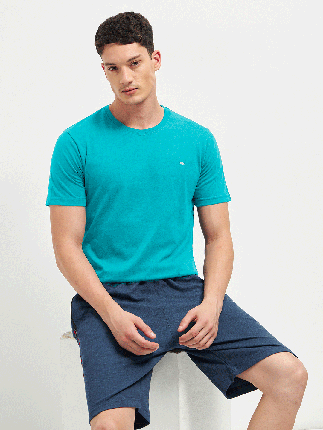 Motto Round Neck Sea Green