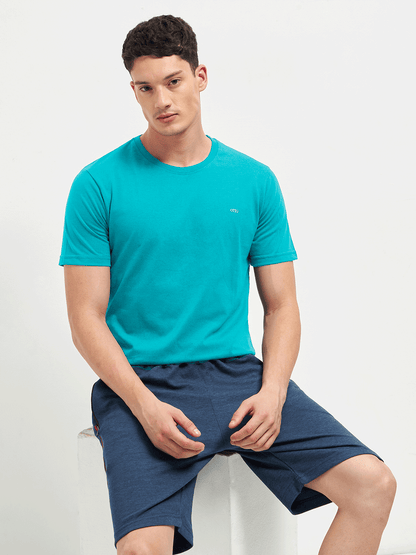 Motto Round Neck Sea Green