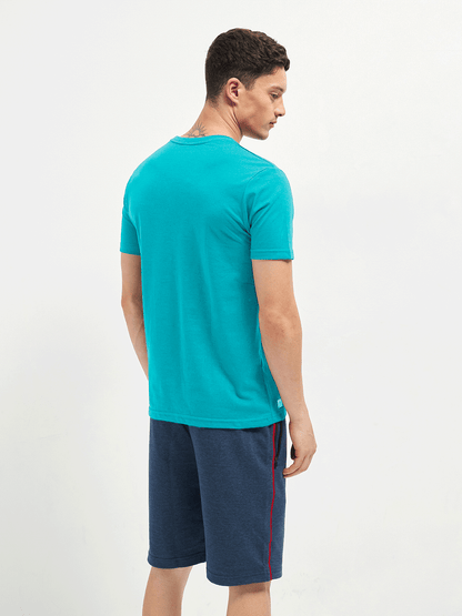 Motto Round Neck Sea Green